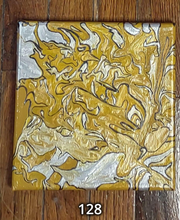 An 8x8 paint pour piece